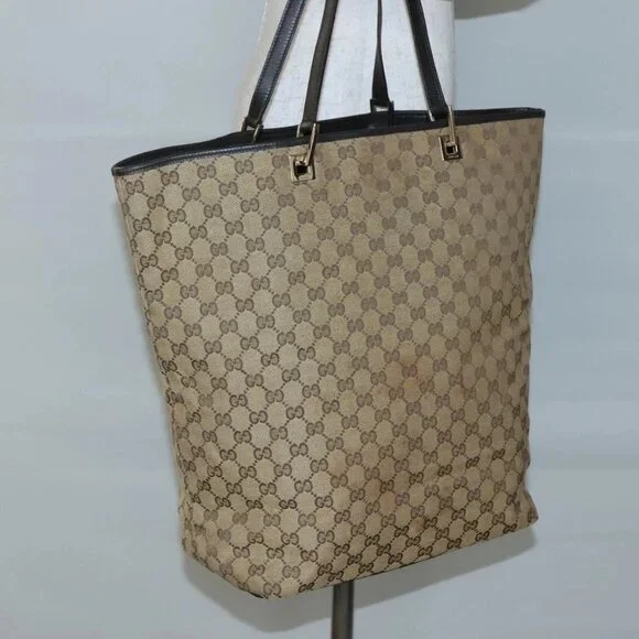 GUCCI GG Canvas Tote Bag Beige Gold 002 1097 2404 Auth 141857 - Picture 14 of 16